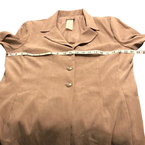 Helene Blake Vintage Doe Suede Unlined Coat Woman Size 14 Beige Lightweight - Picture 5 of 7